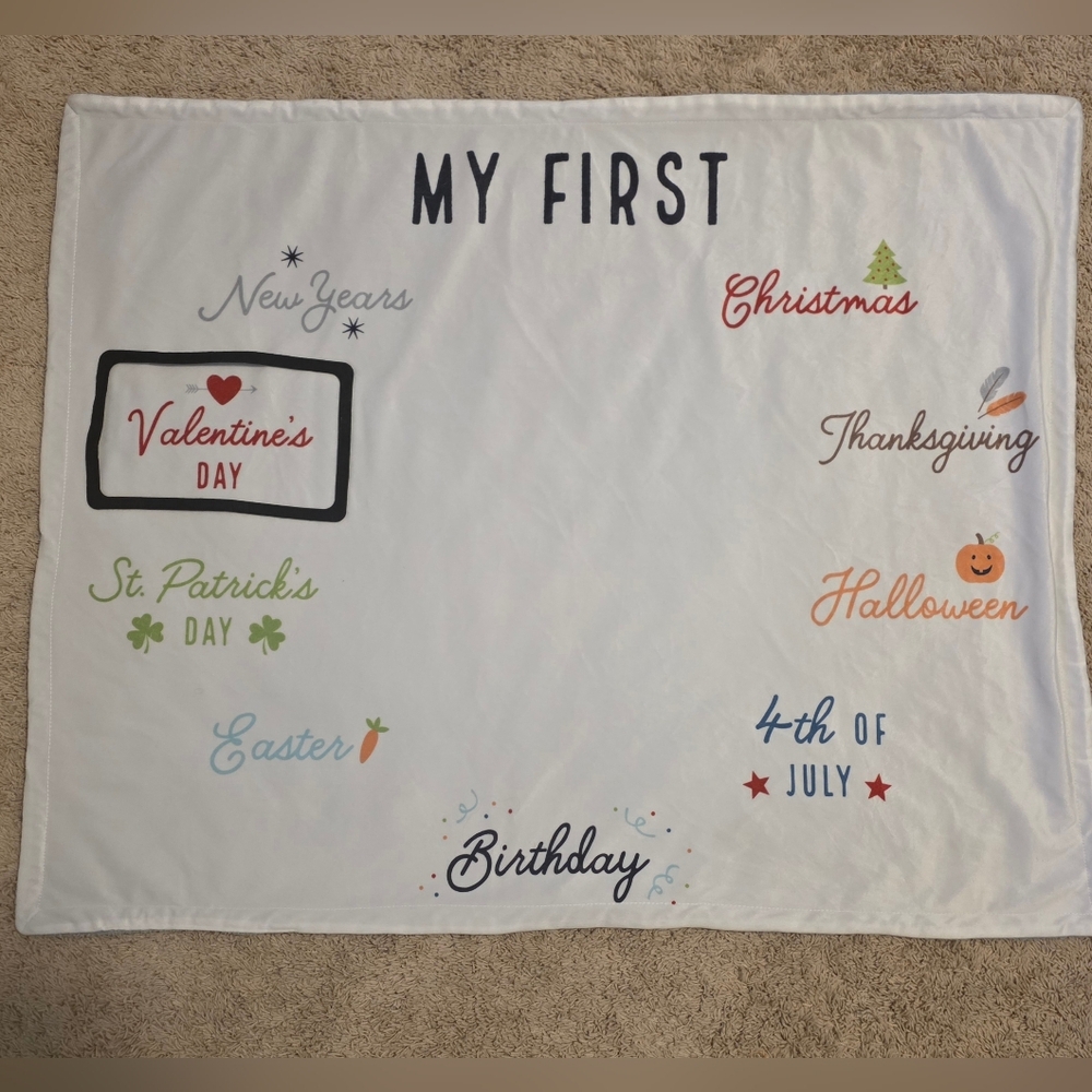Holiday Celebration Milestone Blanket - White